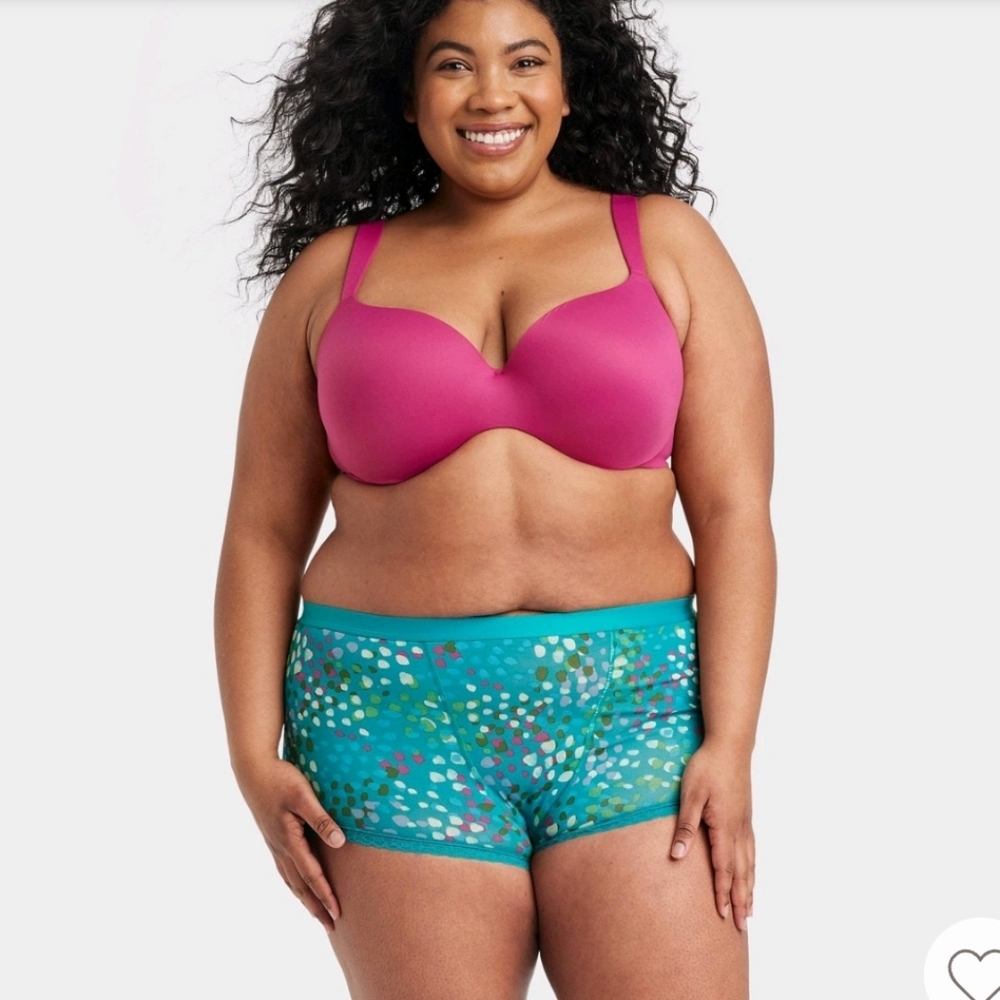 COPY - Auden Women's Lace Trim Cotton Boy Shorts multicolors 2X